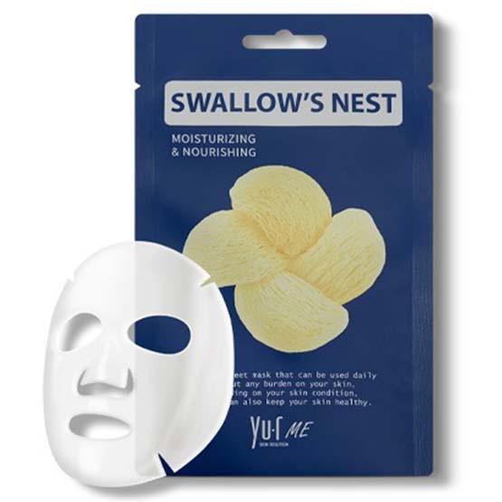 Маска для лица с экстрактом ласточкиного гнезда YU.R ME SWALLOW'S NEST Sheet Mask фото 1