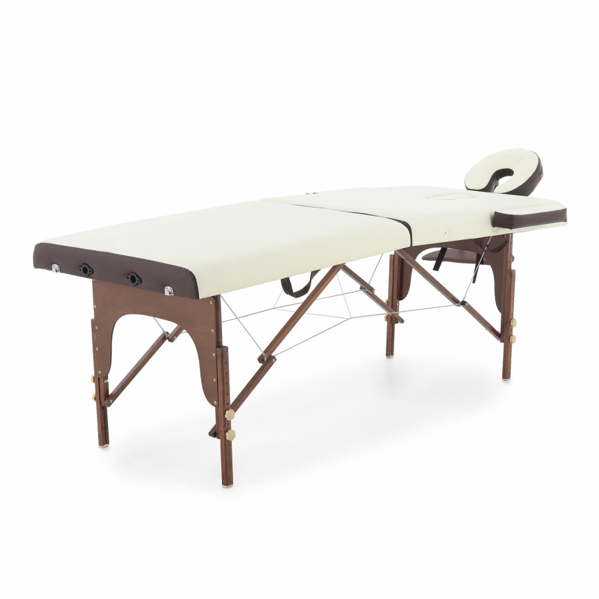 Массажный стол складной деревянный Med-Mos JF-AY01 2-х секционный (темная рама) фото 5