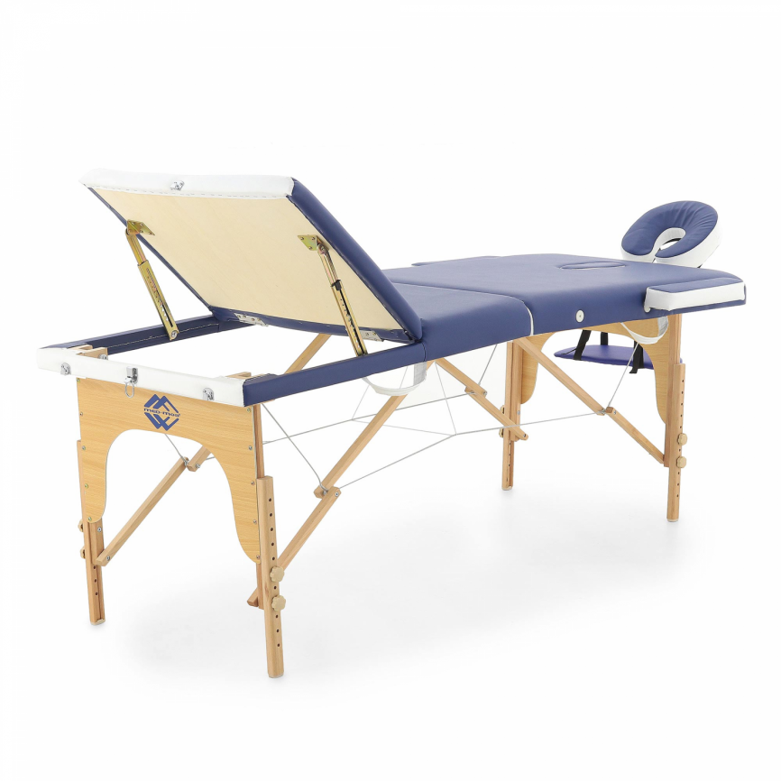 Массажный стол складной деревянный Med-Mos JF-AY01 3-х секционный (светлая рама) фото 3