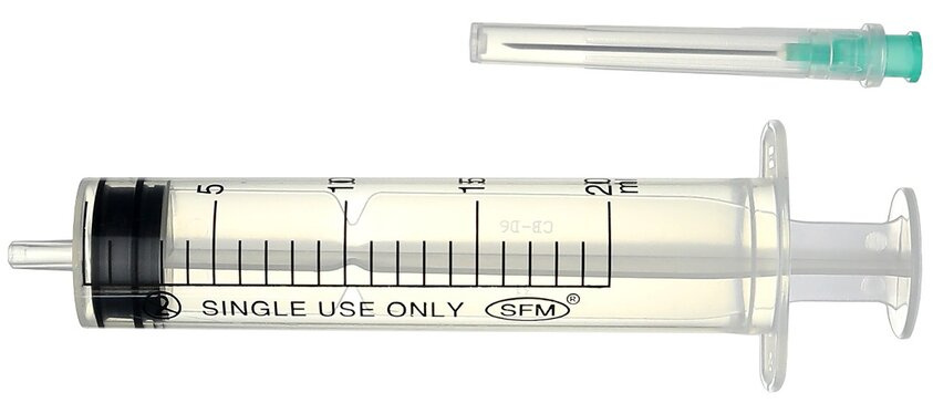 Шприц, 20мл (1уп/50шт.) с иглой 21G 0,8х40мм фото 4